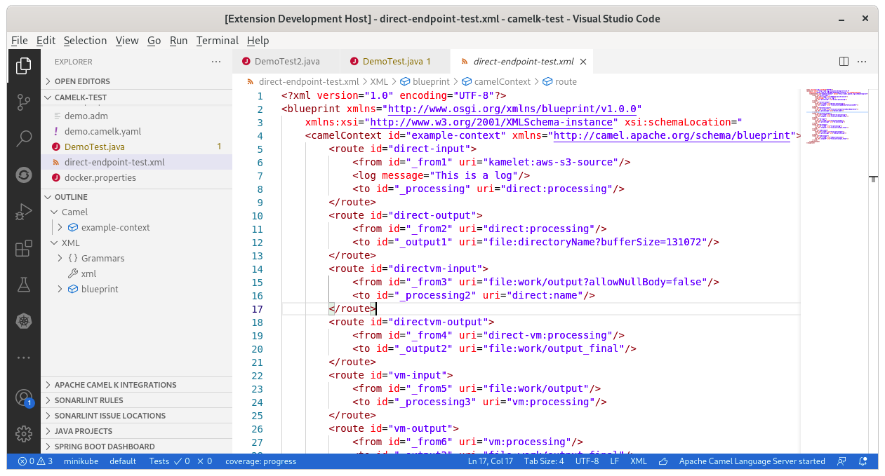 Outline have a short name for Camel in new version